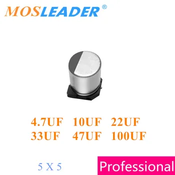 Mosleader 1000PCS 5X5 4.7 UF 50V 10UF 16V 50V 22UF 25V 35V 33UF 16V 47UF 100UF 16V 4V 10V 5*5 SMD Aluminiu electrolitic condensator